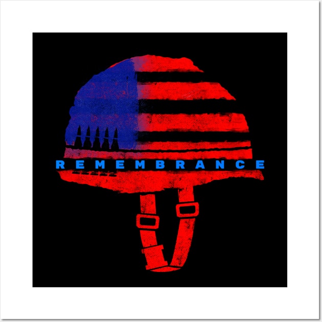 Veterans Military Hat Remembrance American Flag Wall Art by WPKs Design & Co